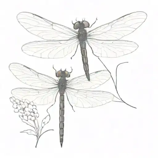 A dragonfly whose body is made of a semicolon (» ; «) and the wings are drawn in detail and from the semico tattoo design idea
