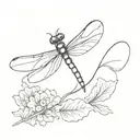 A dragonfly. The dragonfly is semicolon (» ; «) and the wings are drawn in detail and from the semico tattoo design idea