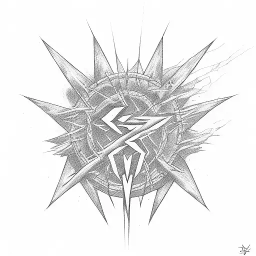 grateful dead 13 point lightning bolt tattoo design idea