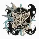 blades of chaos, mandala art, nordic, runes, symbolism tattoo design idea