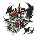 blades of chaos, mandala art, nordic, runes, symbolism tattoo design idea