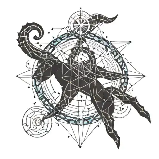 aries and aquarius constellation merging together tattoo design idea