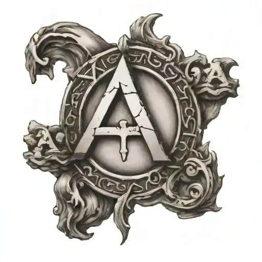 Alpha and omega greek letters tattoo design idea