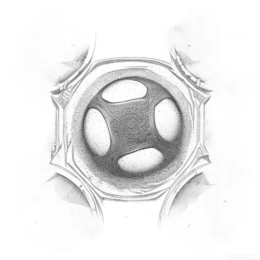 Blood orb surrounded by Gothic stonework tattoo design idea