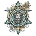 Jesus on a cross shaped like a compass  tattoo design idea