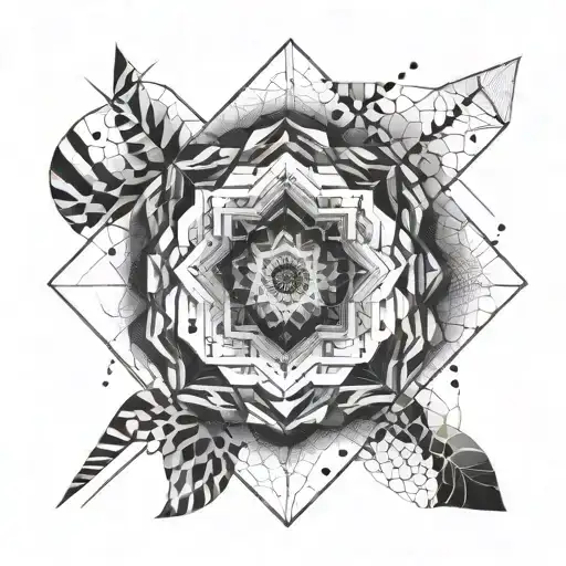 A minimalist geometric design representing discipline and self control tattoo design idea