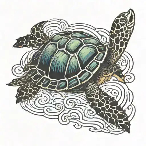 versus proverbs 27:9 with a sea turtle swimming gracefully tattoo design idea