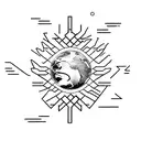 clock 11:09 earth tattoo design idea