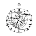 clock 11:09 earth tattoo design idea