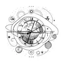 clock 11:09 earth tattoo design idea