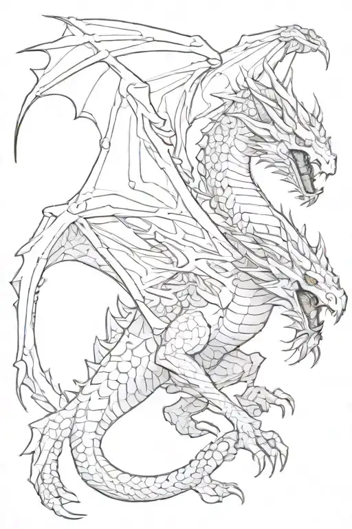 western dragon active pose tattoo design idea