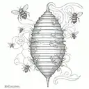 bee hive tornado tattoo design idea