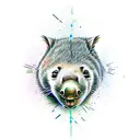 evil wombat tattoo design idea
