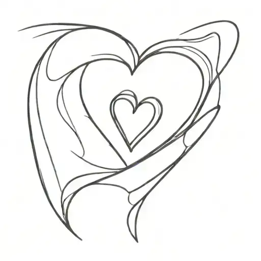 mini heart with daddy inside representing tattoo design idea