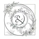 A celestial scene featuring the Sagittarius sun, Gemini moon, and Aries rising signs intertwined with vines and flowers tattoo design idea