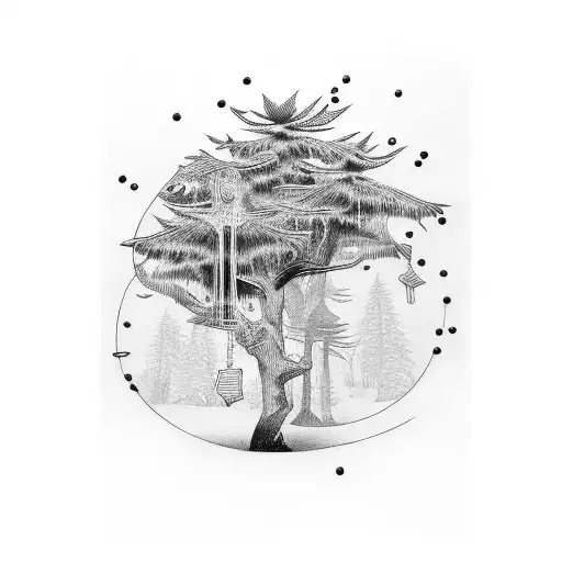 money trees tattoo design idea