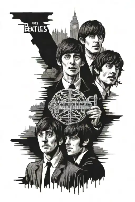 the Beatles album covers tattoo design idea