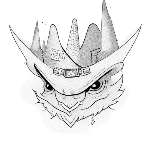 witch hat tattoo design idea