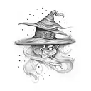 witch hat tattoo design idea