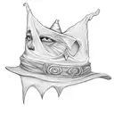 witch hat with writing "une sorcière comme les autres" tattoo design idea