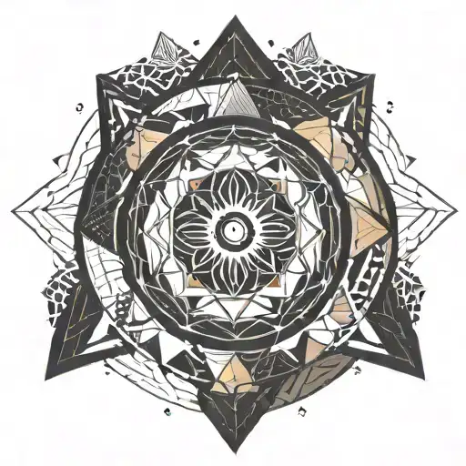 space vibe retro dimensions abstract dream mandala otherworldly minimal tattoo design idea