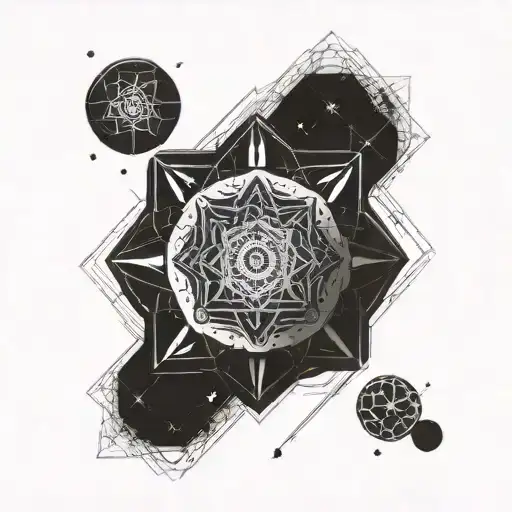 space vibe retro dimensions abstract dream mandala otherworldly  tattoo design idea