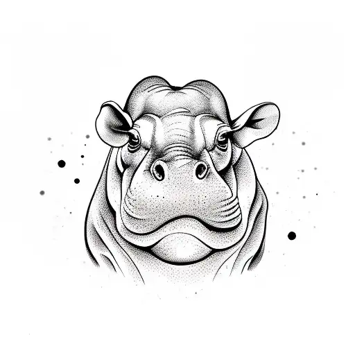 hippopotamus tattoo design idea