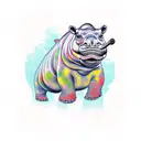 hippopotamus tattoo design idea