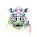 hippopotamus tattoo design idea