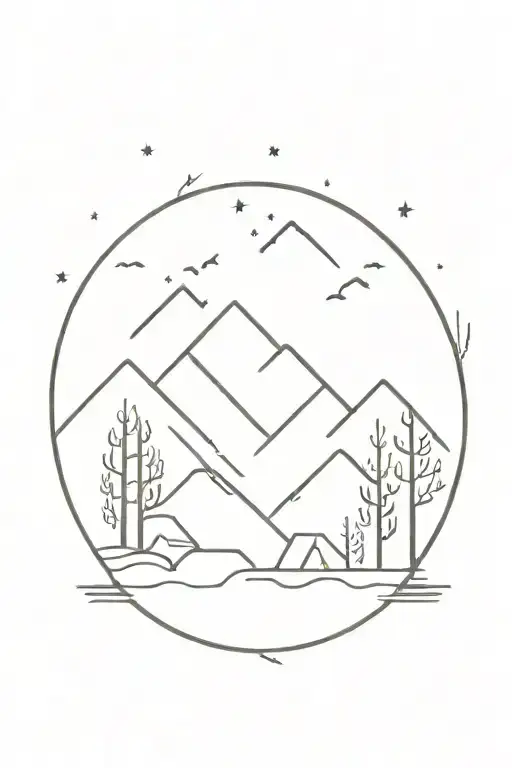 Small tattoo which would symbolize "friluftsliv", "outdoor life", "self-belief", "connection to nature" tattoo design idea
