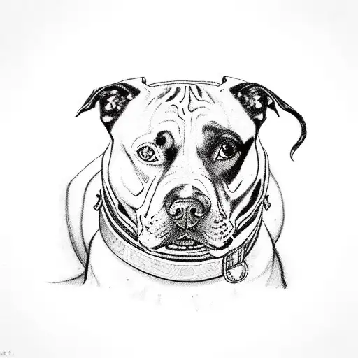 samurai with pets pitbull tattoo design idea