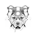 samurai with pets pitbull tattoo design idea