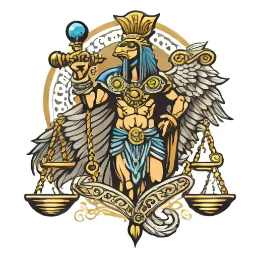 Horus scales of justice tattoo design idea