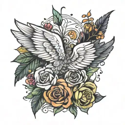wings and desire growth tattoo design idea