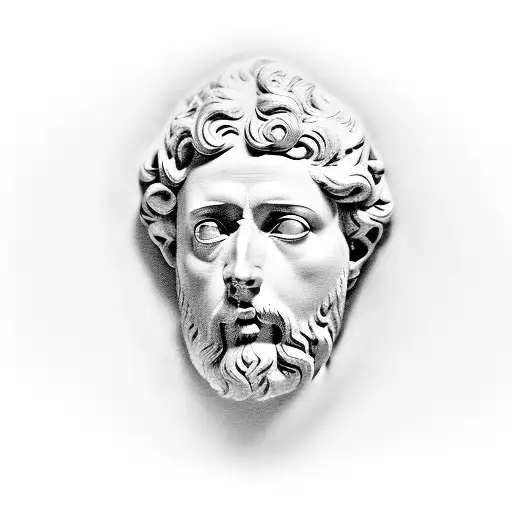 Marcus Aurelius bust tattoo design idea