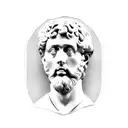 Marcus Aurelius half face bust tattoo design idea
