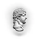 Marcus Aurelius half face bust tattoo design idea