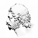 Marcus Aurelius half face bust tattoo design idea
