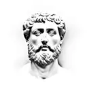 Marcus Aurelius half face bust tattoo design idea