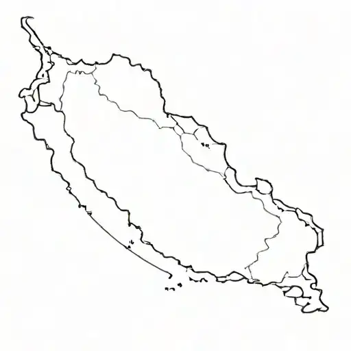 south america continent map showing tattoo design idea