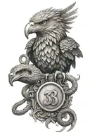 a big Rome 3 as number with a eagle who is holding a snake tattoo design idea