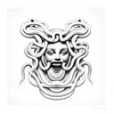 medusa face full of snakes tattoo design idea