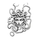 medusa face full of snakes tattoo design idea