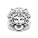 medusa face full of snakes tattoo design idea