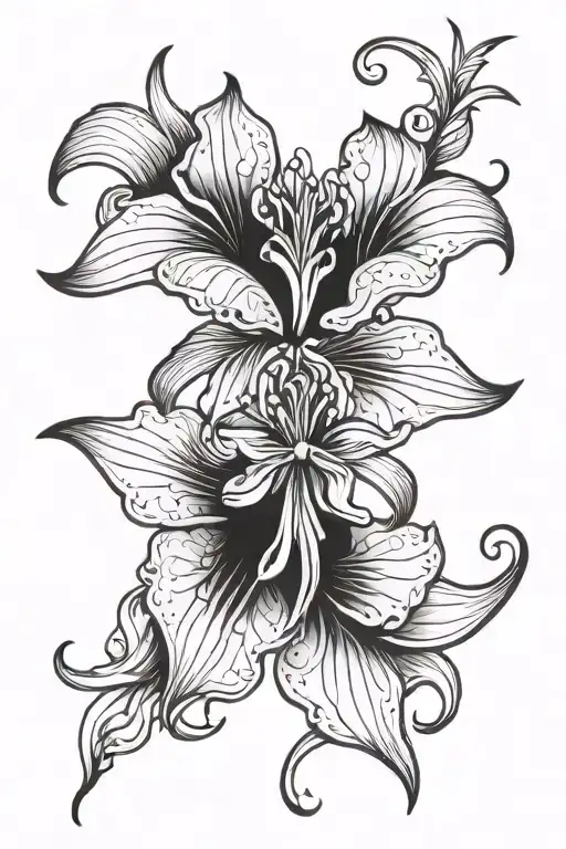 spiderlily tattoo design idea