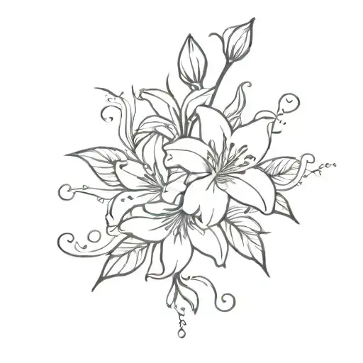 lilies and roses on a vine wrapping on wrist tattoo design idea