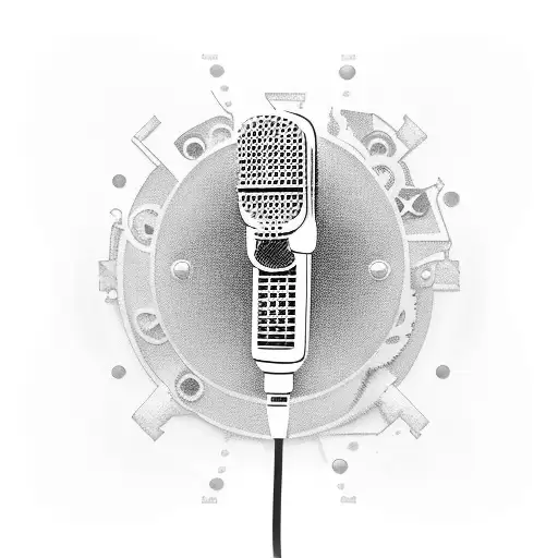 Singer  microphone Engine Steampunk tattoo design idea