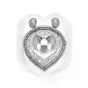 Bear Trap hearth shaped  tattoo design idea