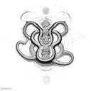 snake wrapped around chakras tattoo design idea