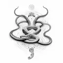 snake wrapped around chakras tattoo design idea